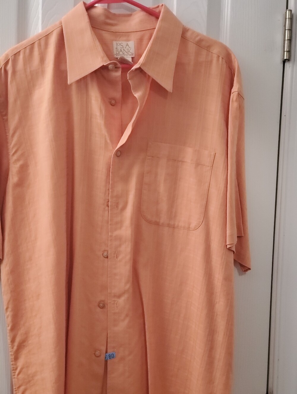 Jos. A. Bank Peach Short-Sleeve Button-Up Shirt